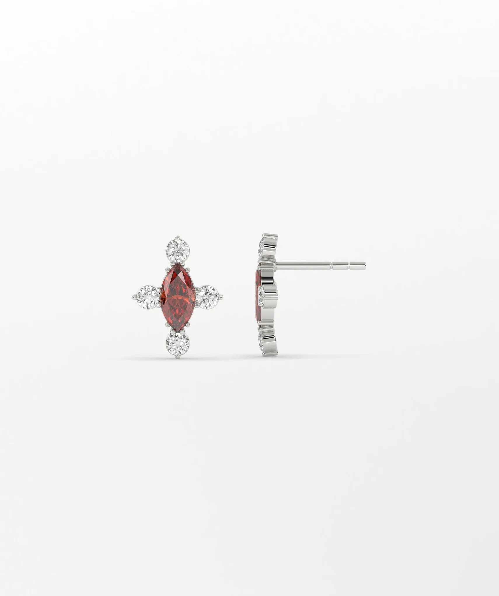 Marquise Garnet Cluster Earrings