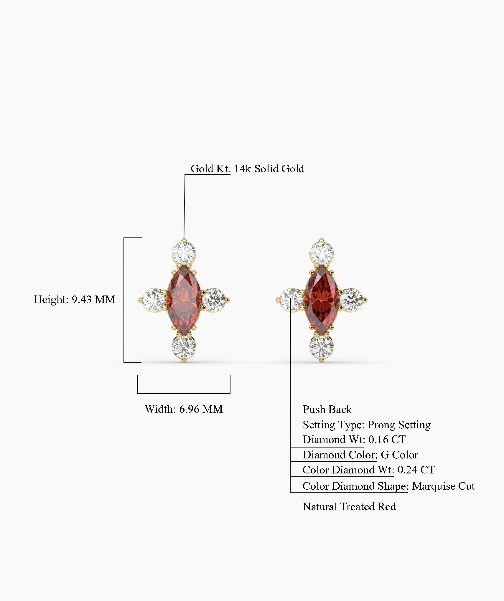 Marquise Garnet Cluster Earrings
