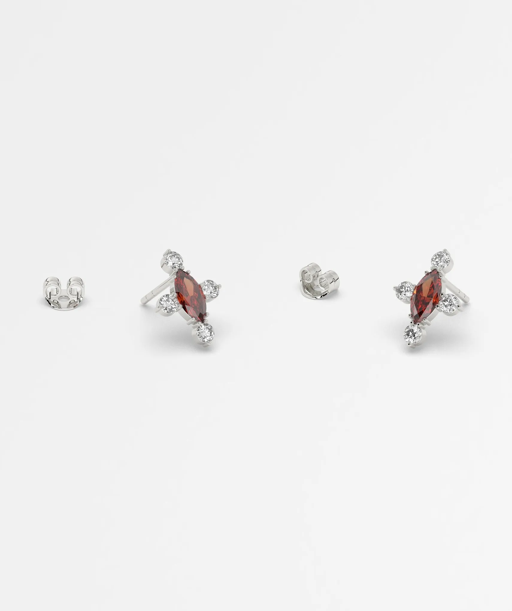 Marquise Garnet Cluster Earrings