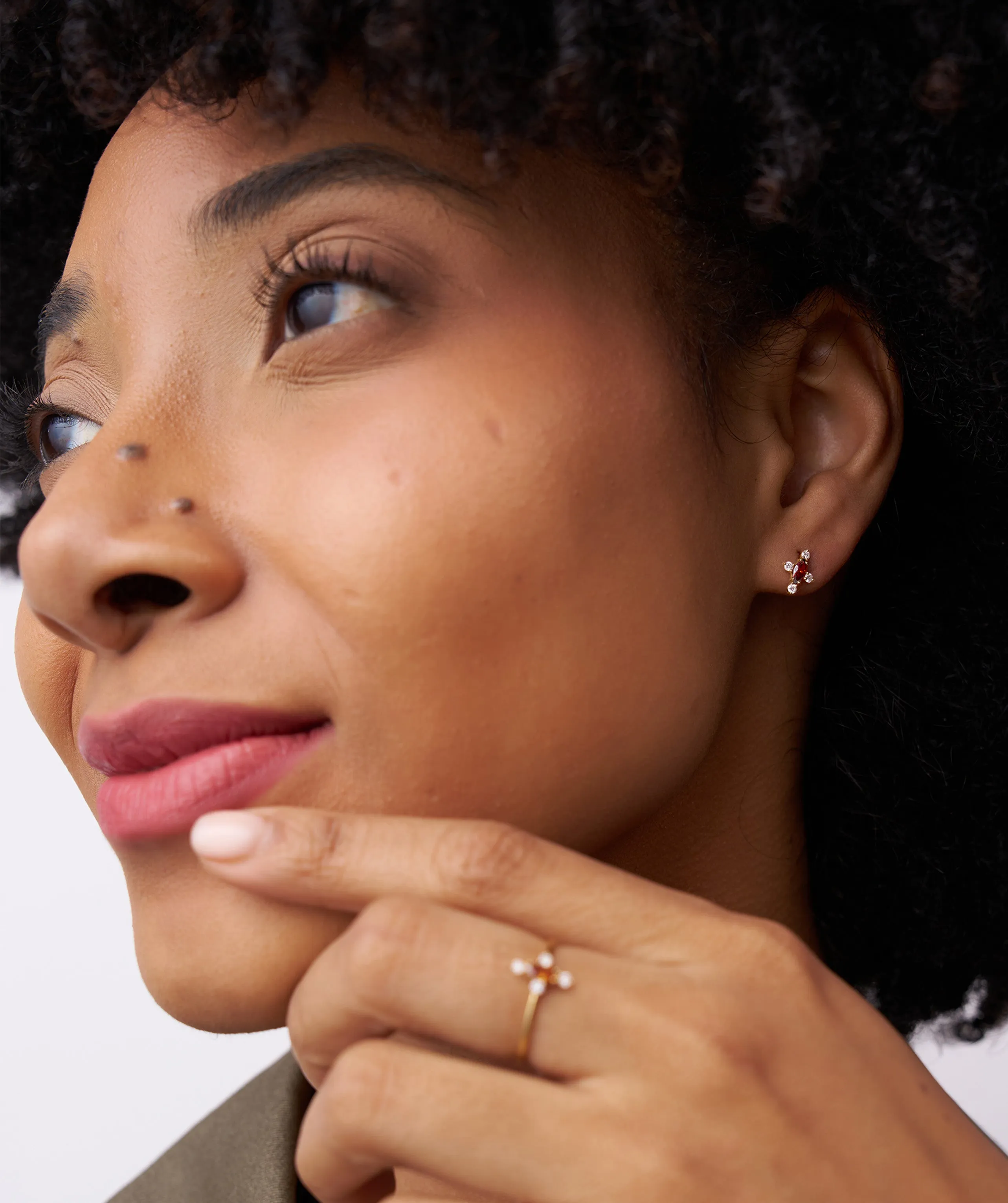 Marquise Garnet Cluster Earrings