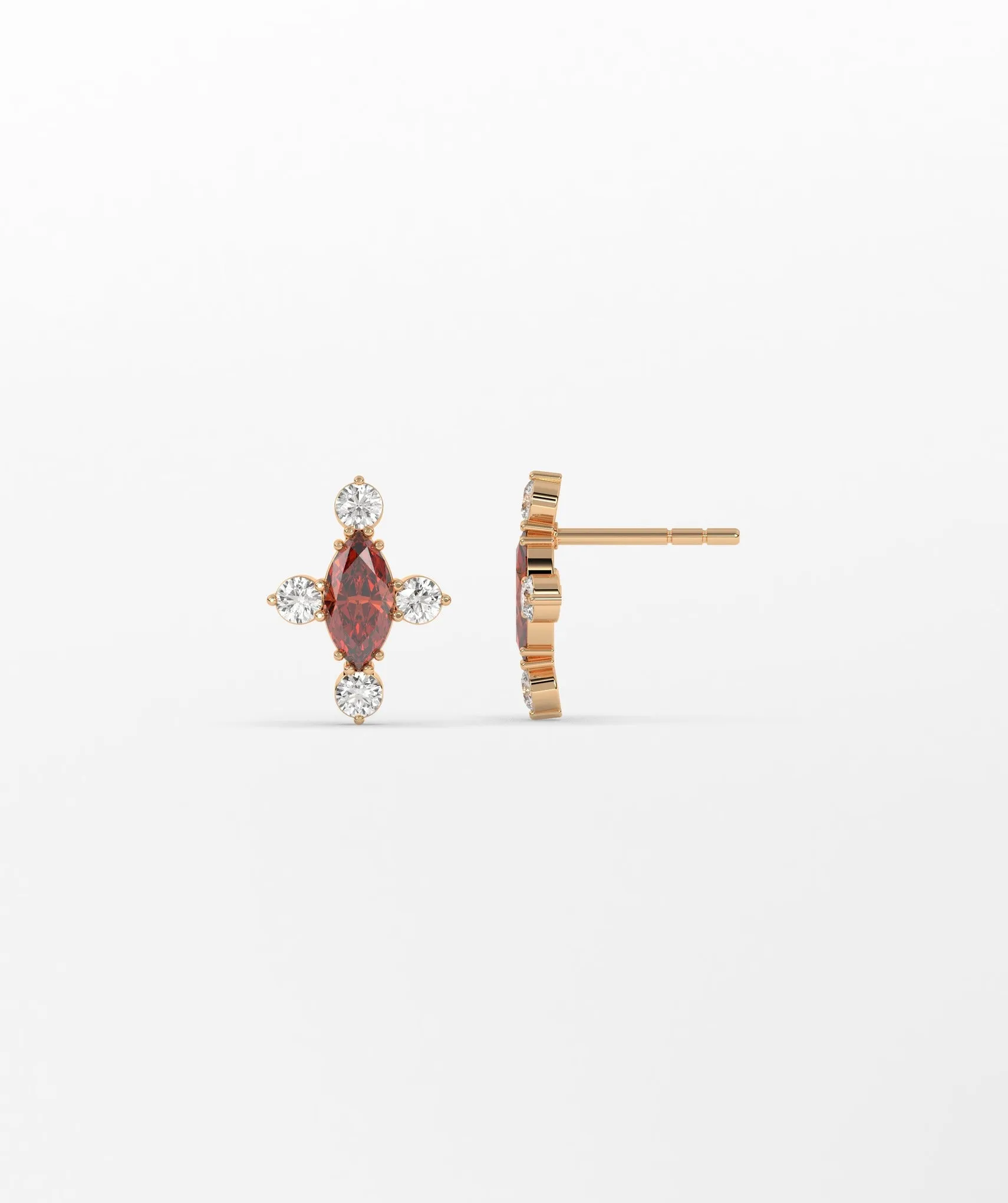 Marquise Garnet Cluster Earrings