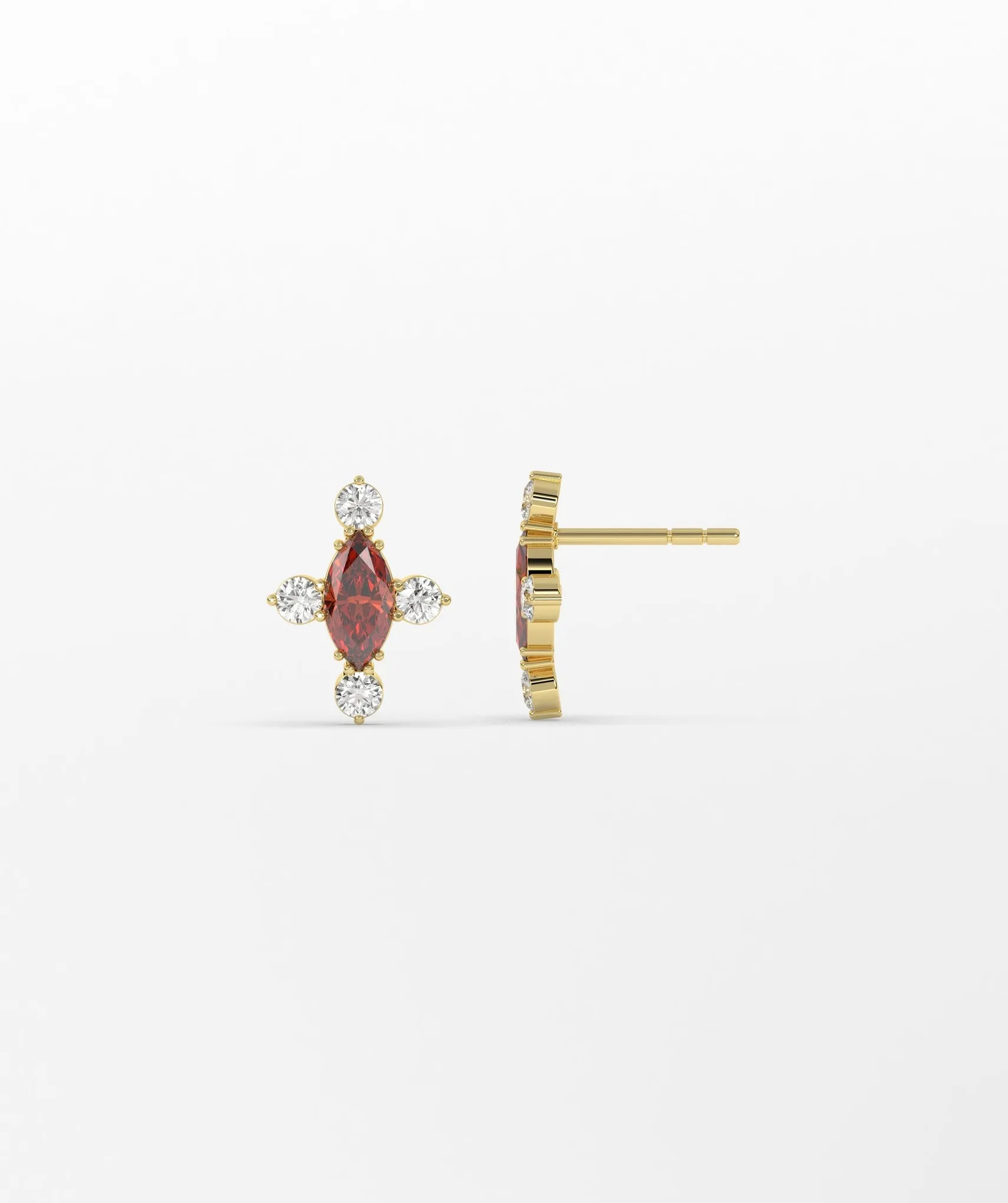 Marquise Garnet Cluster Earrings