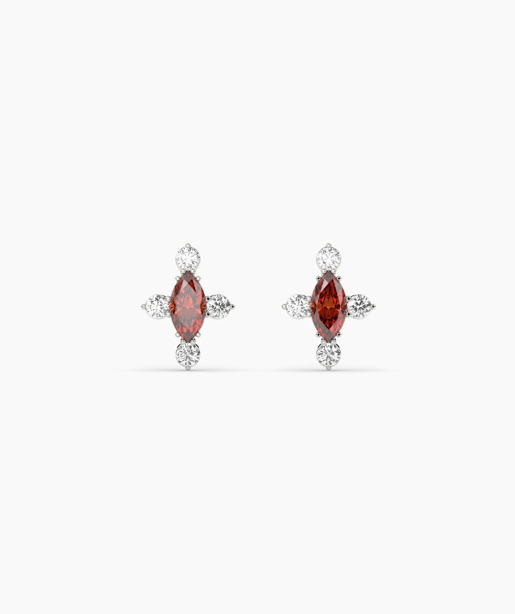 Marquise Garnet Cluster Earrings