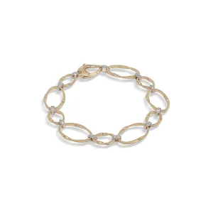 Marrakech Onde Collection 18K Yellow Gold and Diamond Flat Link Bracelet