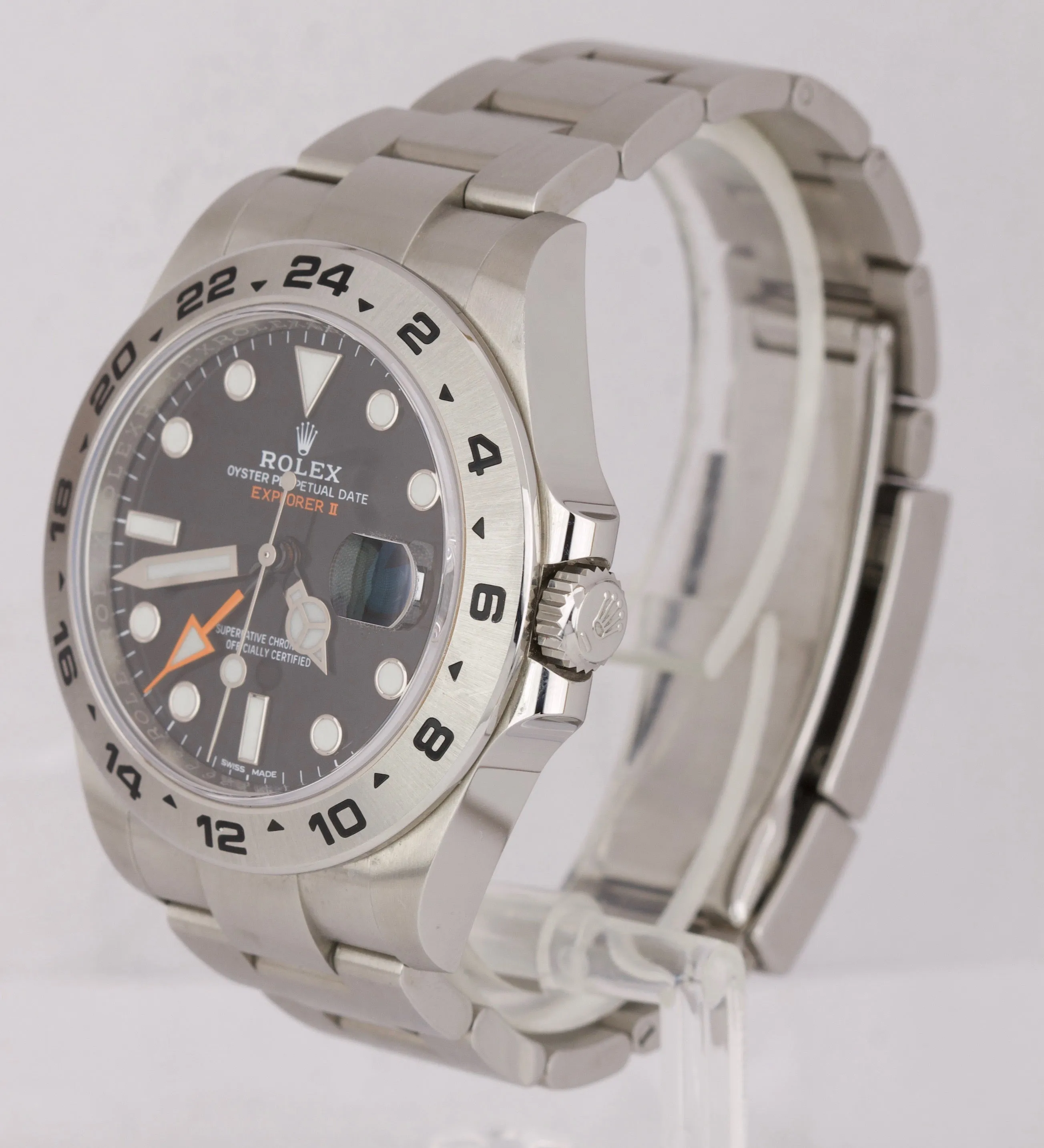 MAY 2019 LNIB Rolex Explorer II 42mm 216570 Black Orange Steel GMT Date Watch