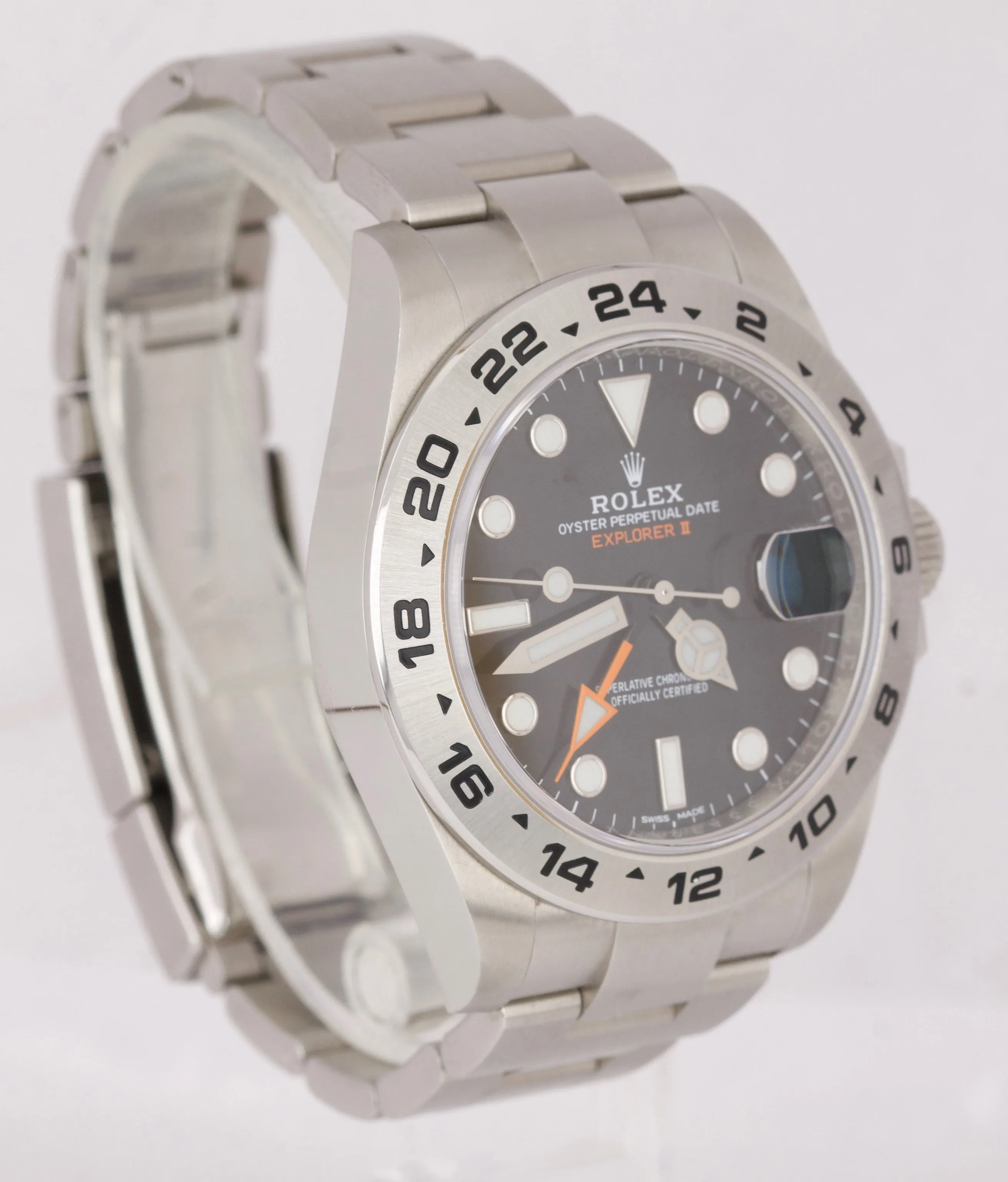 MAY 2019 LNIB Rolex Explorer II 42mm 216570 Black Orange Steel GMT Date Watch