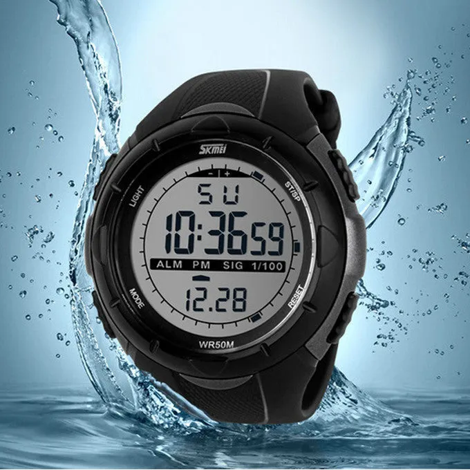 Men LED Digital Military Watch 50M Dive Swim Dress Sports Watches Fashion Outdoor Wristwatches