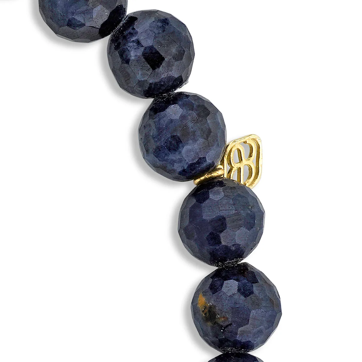 Men's Collection Gold & Diamond Eye Bead on Sapphire