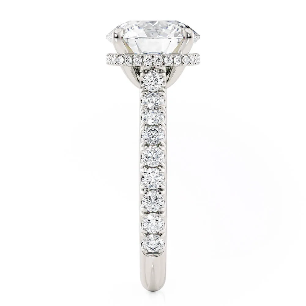Michael M CROWN 18K White Gold Engagement Ring R799-3