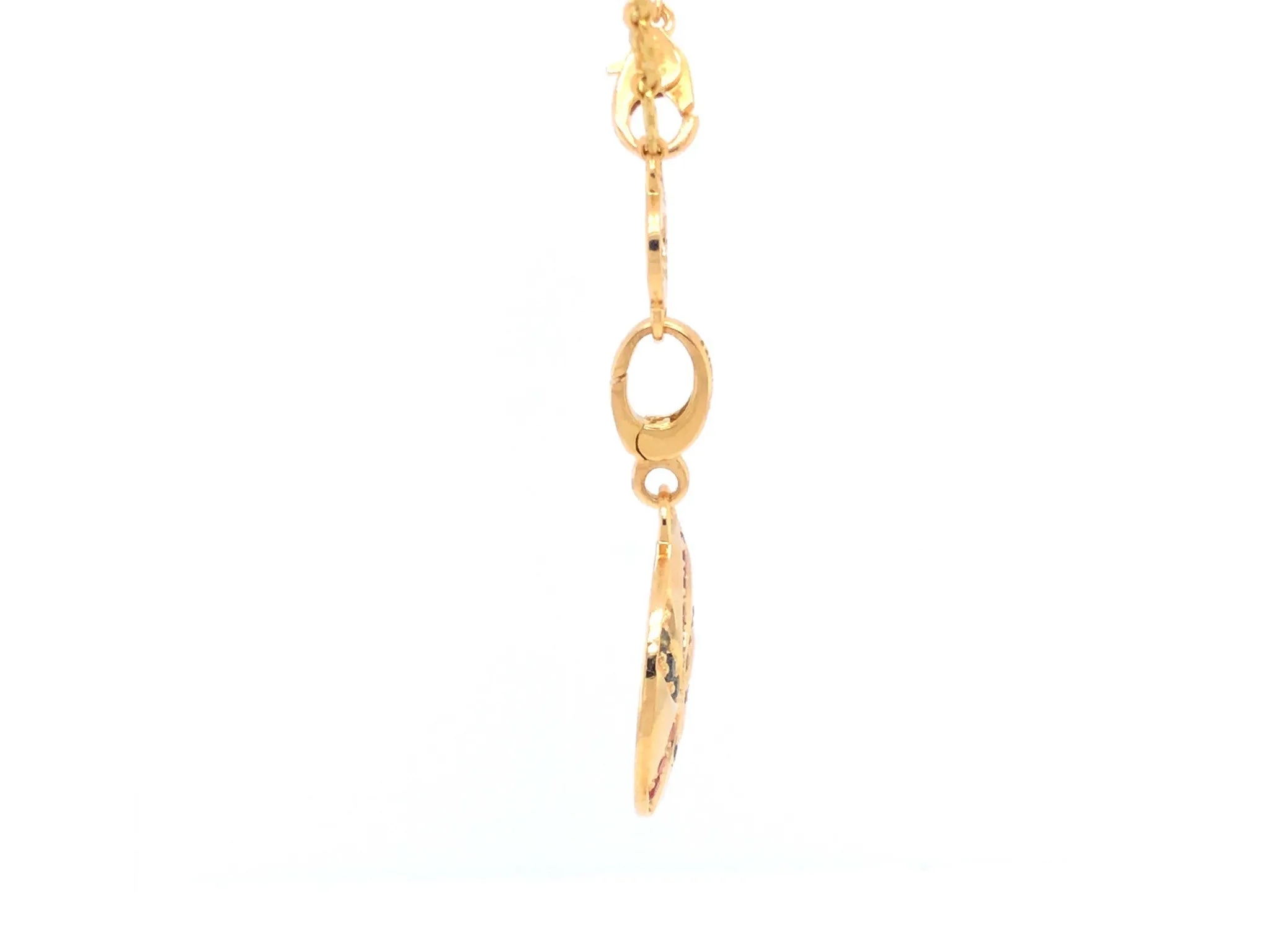 Michele Gold and Garnet Starfish Pendant with Chain- 18k Yellow Gold
