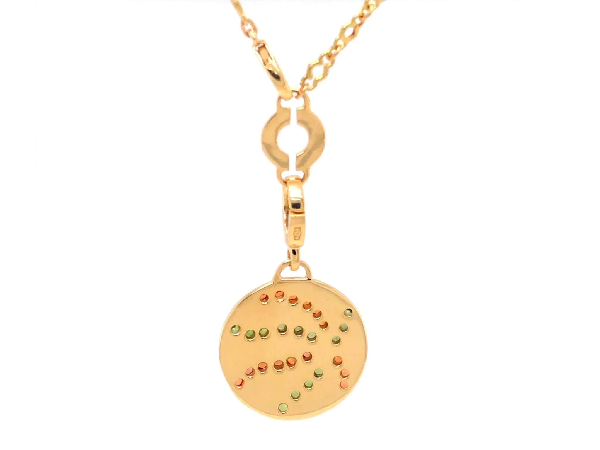 Michele Gold and Garnet Starfish Pendant with Chain- 18k Yellow Gold