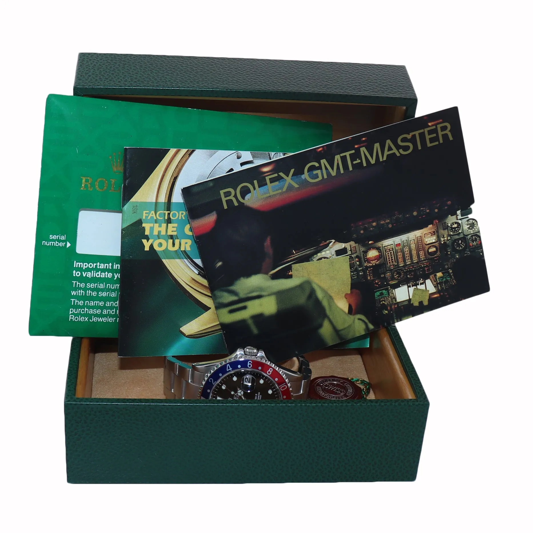MINT 2000 Rolex GMT-Master 2 16710 PEPSI Blue Red Steel Oyster 40mm Watch Box