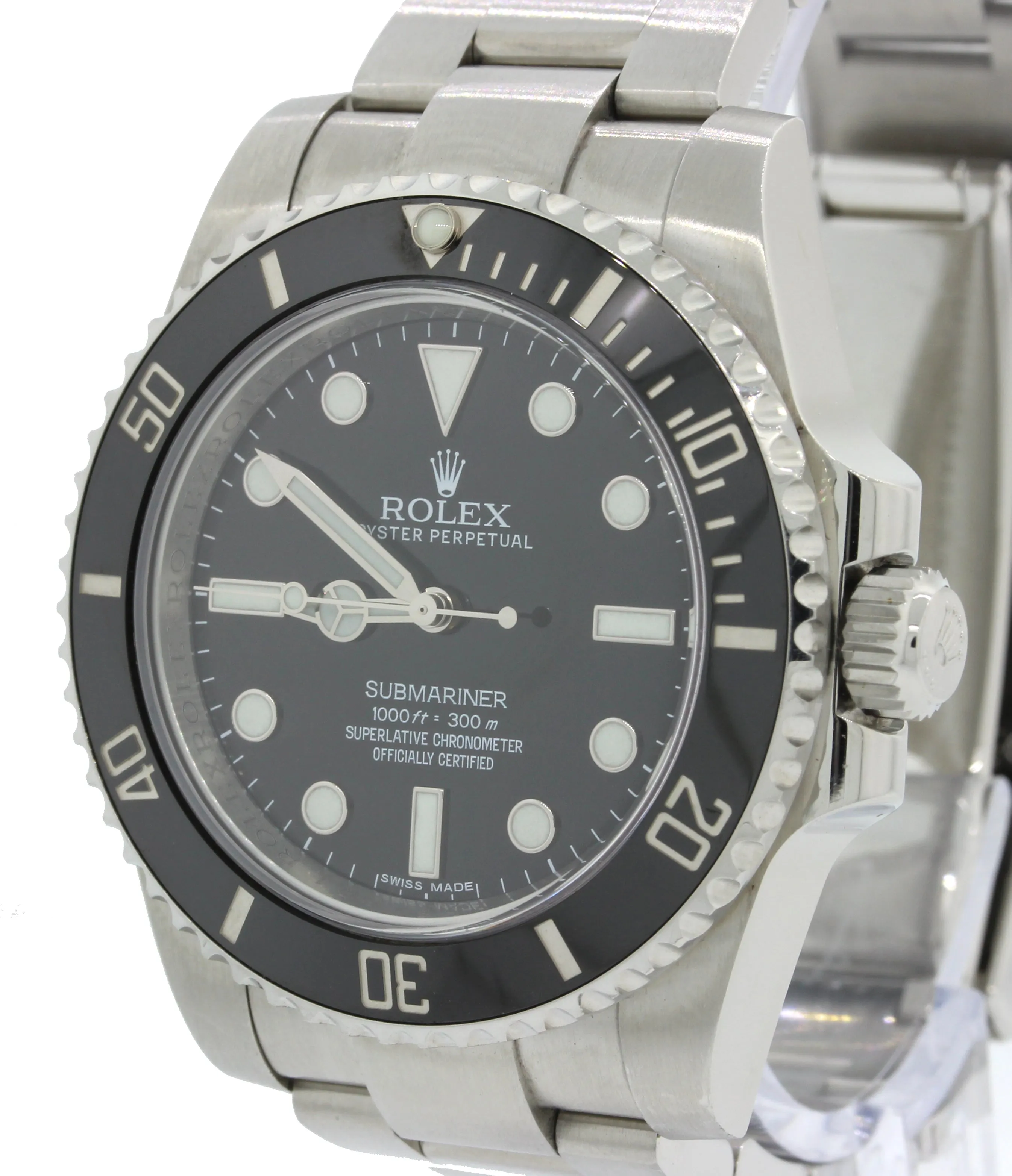 MINT 2012 Rolex Submariner No-Date 114060 Steel Black Dive Ceramic Watch Box