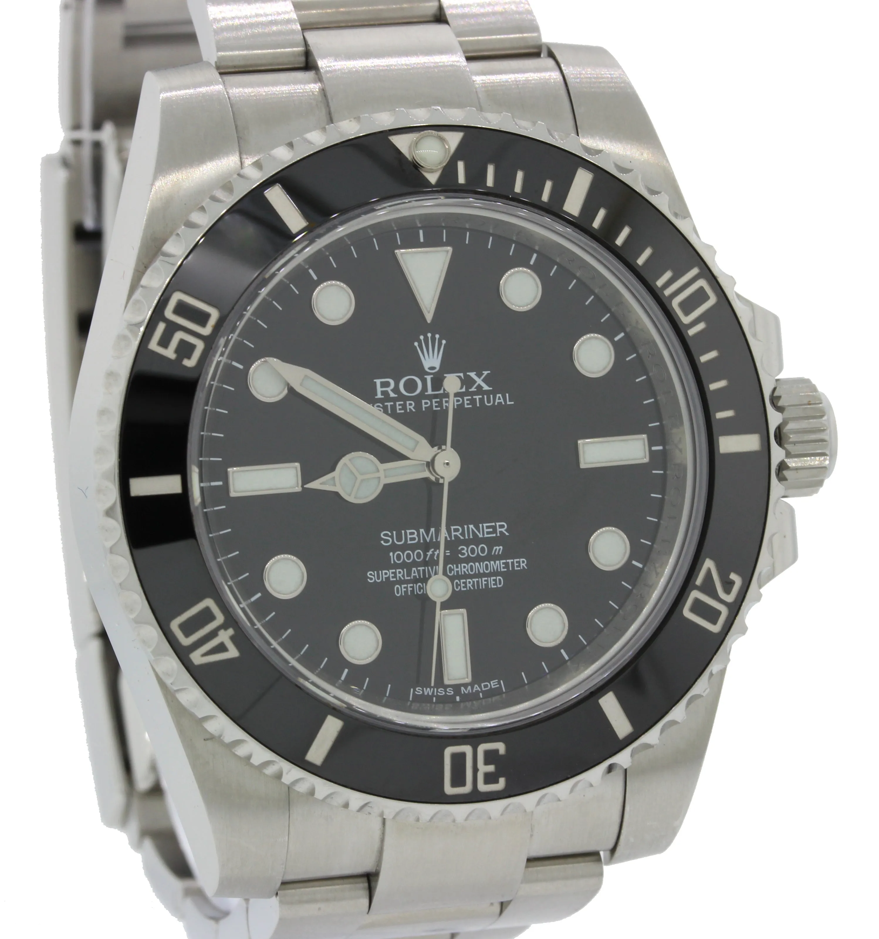 MINT 2012 Rolex Submariner No-Date 114060 Steel Black Dive Ceramic Watch Box