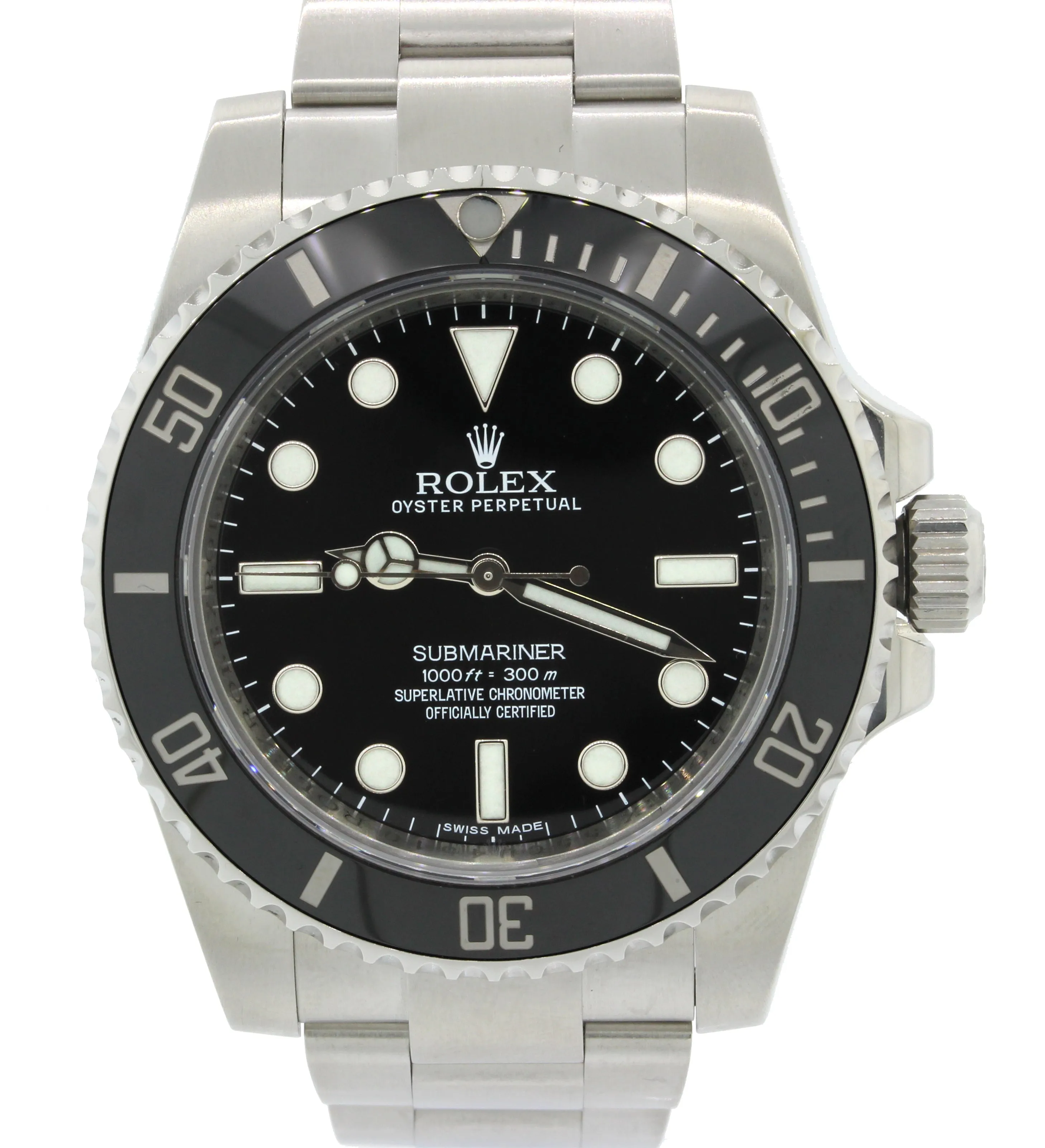 MINT 2012 Rolex Submariner No-Date 114060 Steel Black Dive Ceramic Watch Box