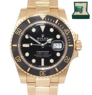 MINT 2018 PAPERS Rolex Black Ceramic 116618LN 18k Yellow Gold 40MM Watch Box