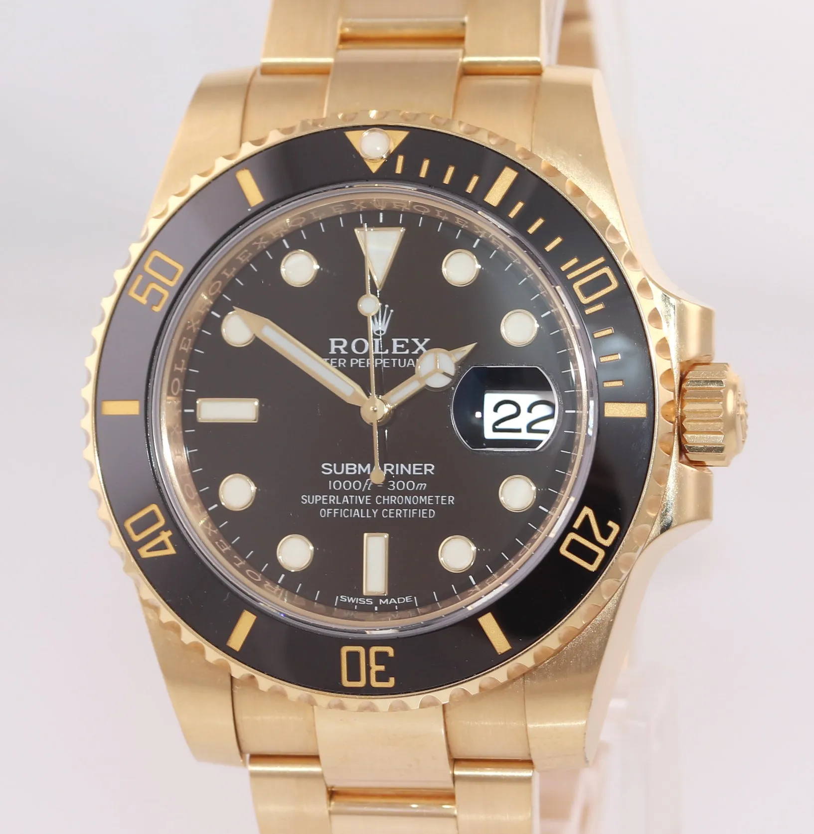 MINT 2018 PAPERS Rolex Black Ceramic 116618LN 18k Yellow Gold 40MM Watch Box