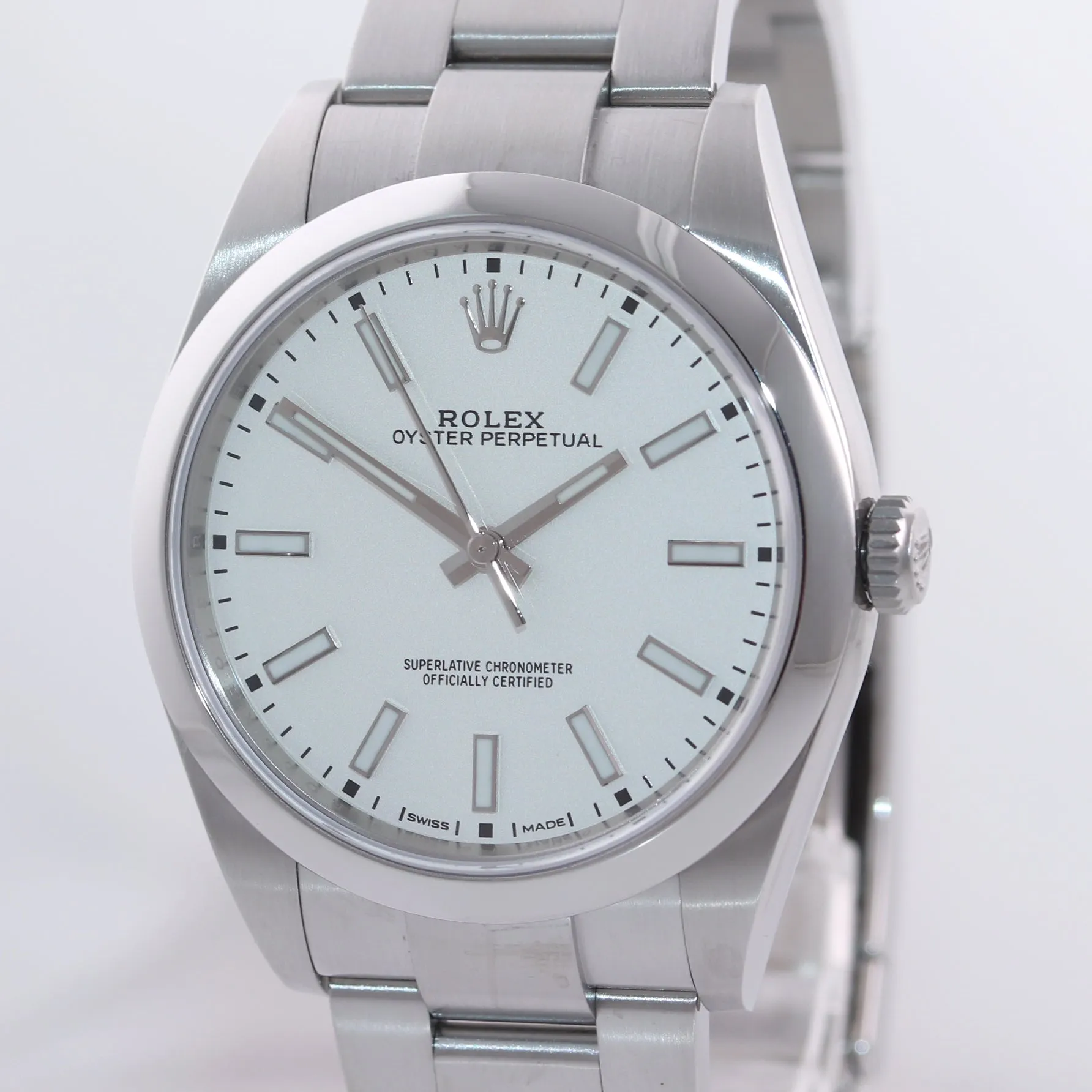 MINT 2019 PAPERS Rolex Oyster Perpetual Steel 39mm White Dial 114300 Watch Box