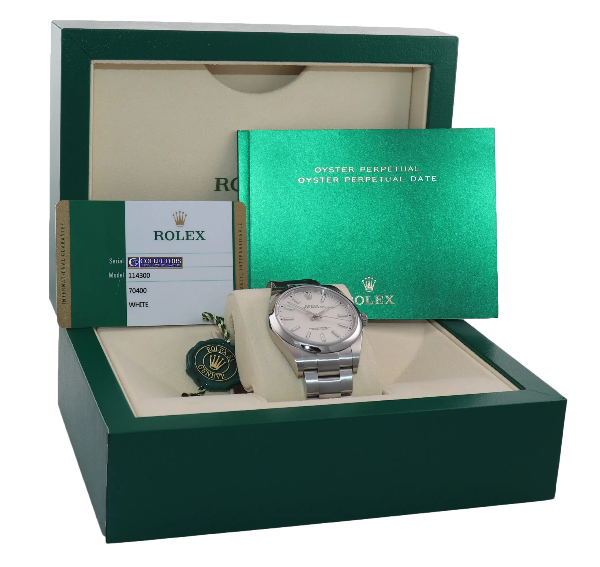MINT 2019 PAPERS Rolex Oyster Perpetual Steel 39mm White Dial 114300 Watch Box