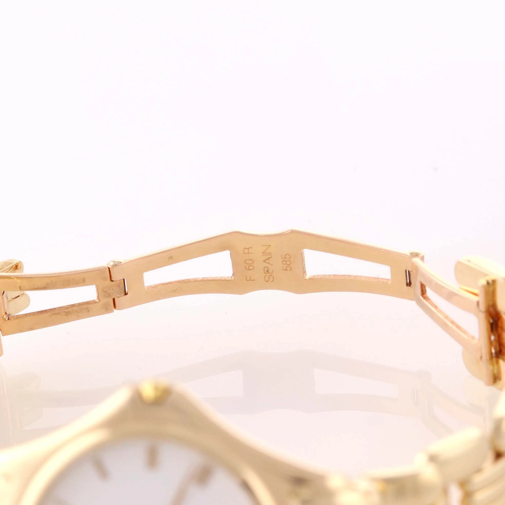 MINT Movado Solid 14k Yellow Gold 35mm White Roman 47-19-880 Quartz Watch A9