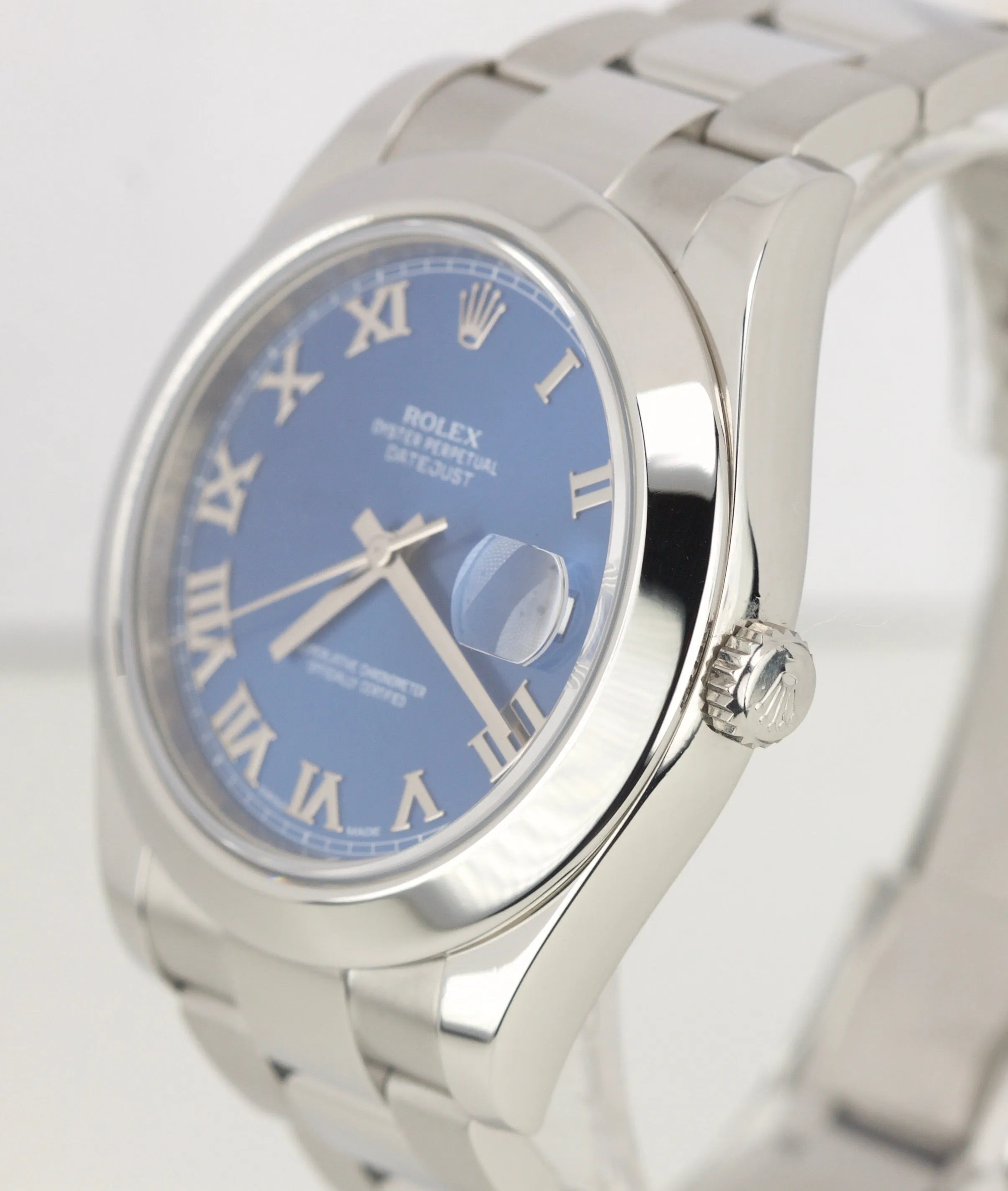 MINT Rolex DateJust II 41mm 116300 Azzurro Blue Roman Stainless Smooth Watch BP