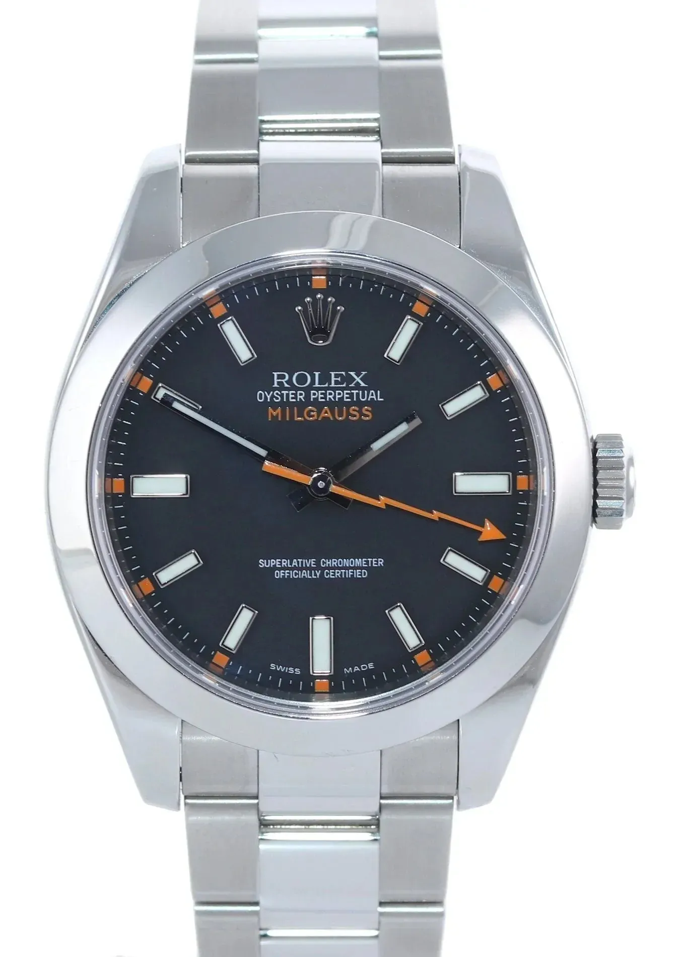 MINT Rolex Milgauss 116400 Steel Black Dial 40mm Anti Magnetic Oyster Watch Box