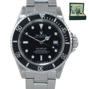 MINT Rolex Sea-Dweller Steel TRITIUM 16600 Black Dial Date 40mm Watch Box