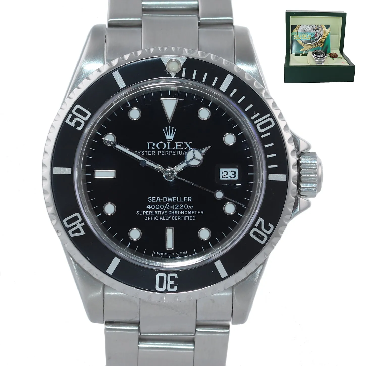MINT Rolex Sea-Dweller Steel TRITIUM 16600 Black Dial Date 40mm Watch Box
