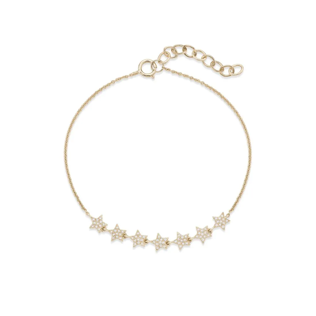 Miss Mimi 14K (Yellow, White or Rose) Gold 7 Star (0.20ct) Diamond Bracelet