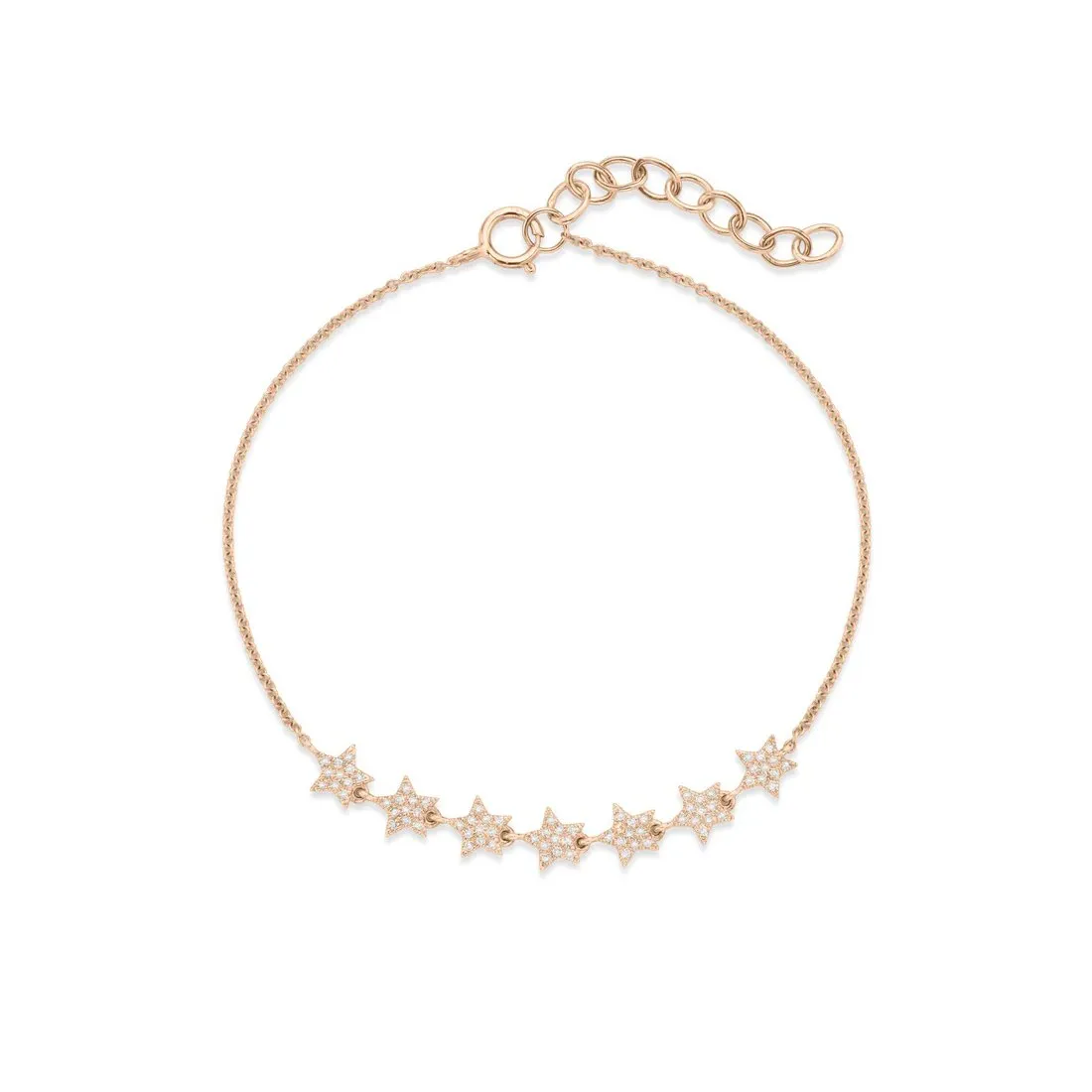 Miss Mimi 14K (Yellow, White or Rose) Gold 7 Star (0.20ct) Diamond Bracelet