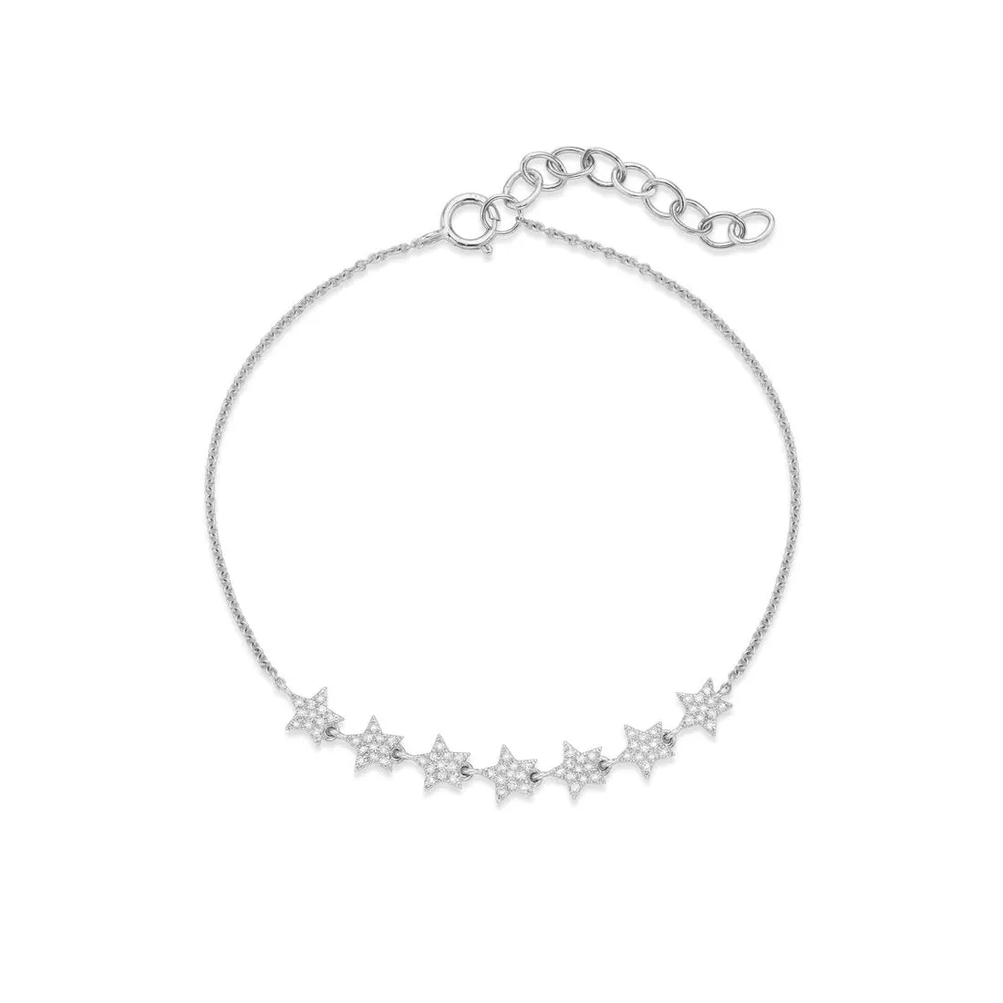 Miss Mimi 14K (Yellow, White or Rose) Gold 7 Star (0.20ct) Diamond Bracelet