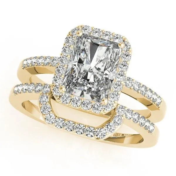 Misty Emerald Moissanite Halo Engagement Ring