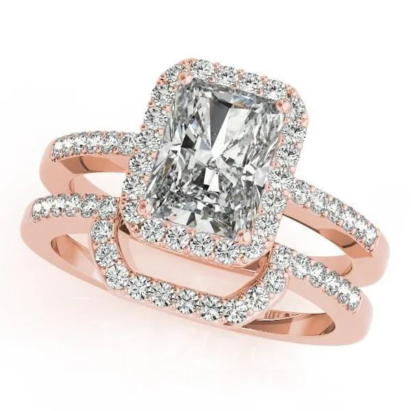 Misty Emerald Moissanite Halo Engagement Ring