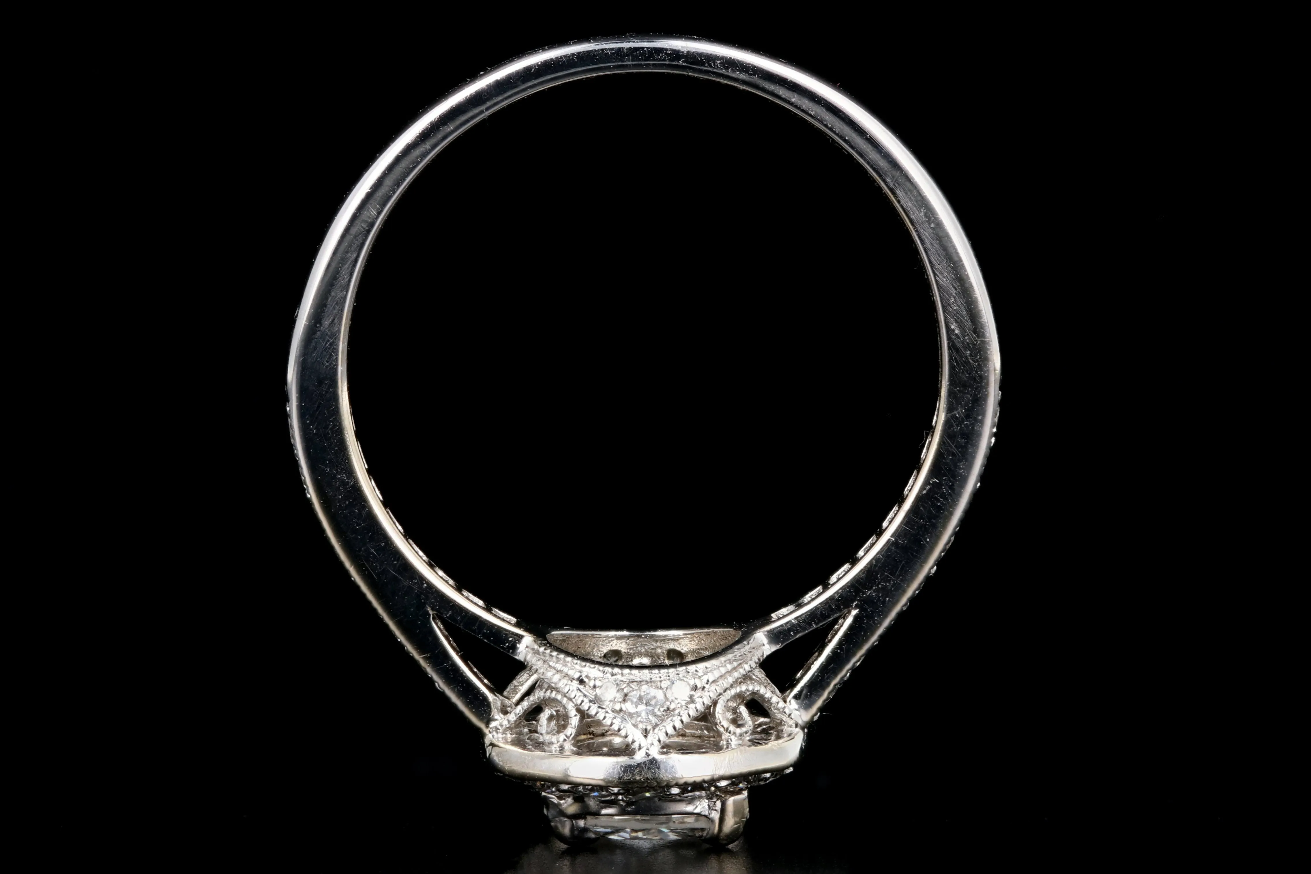 Modern 18K White Gold .59CT Diamond Engagement Ring GIA Certified