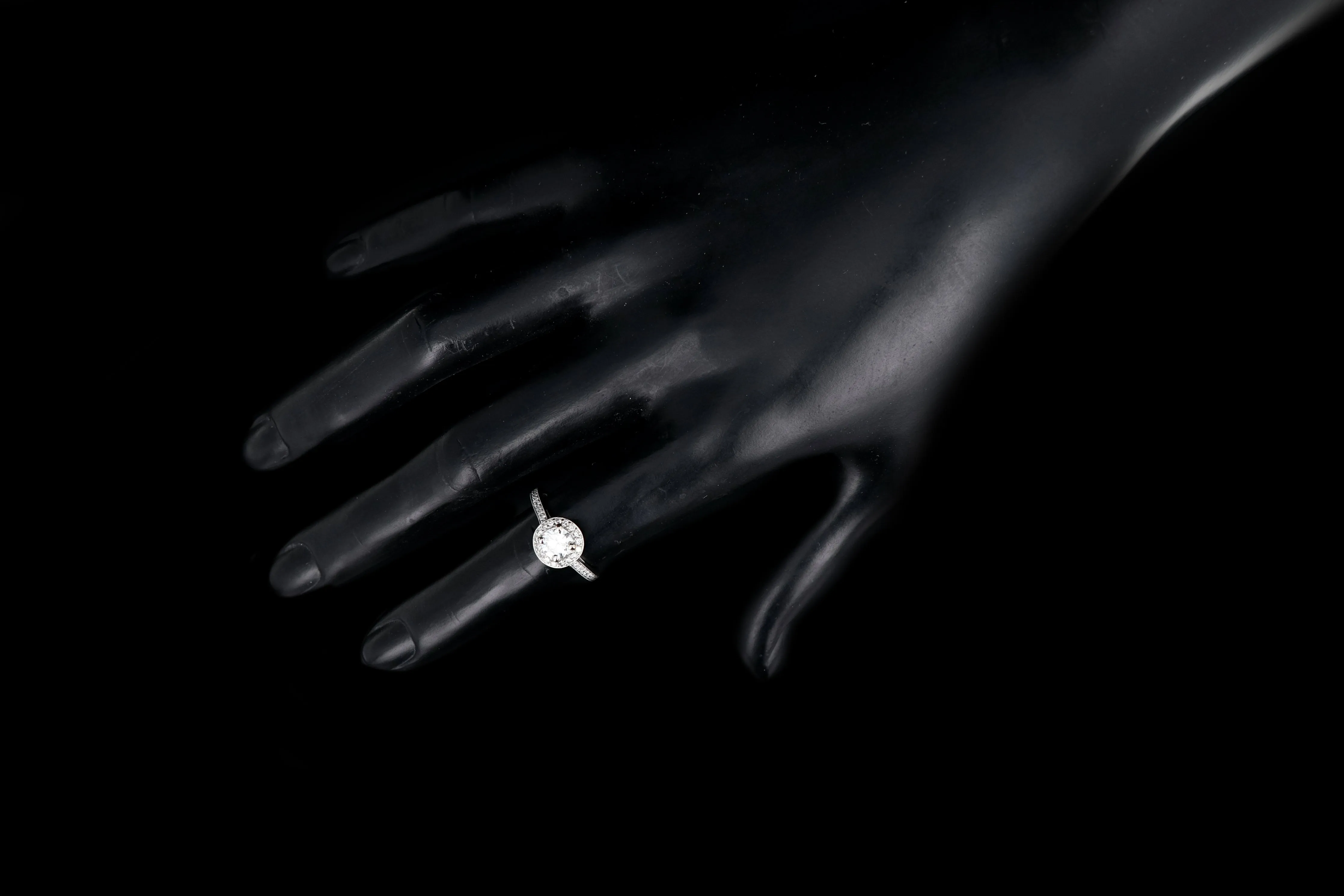 Modern 18K White Gold .59CT Diamond Engagement Ring GIA Certified