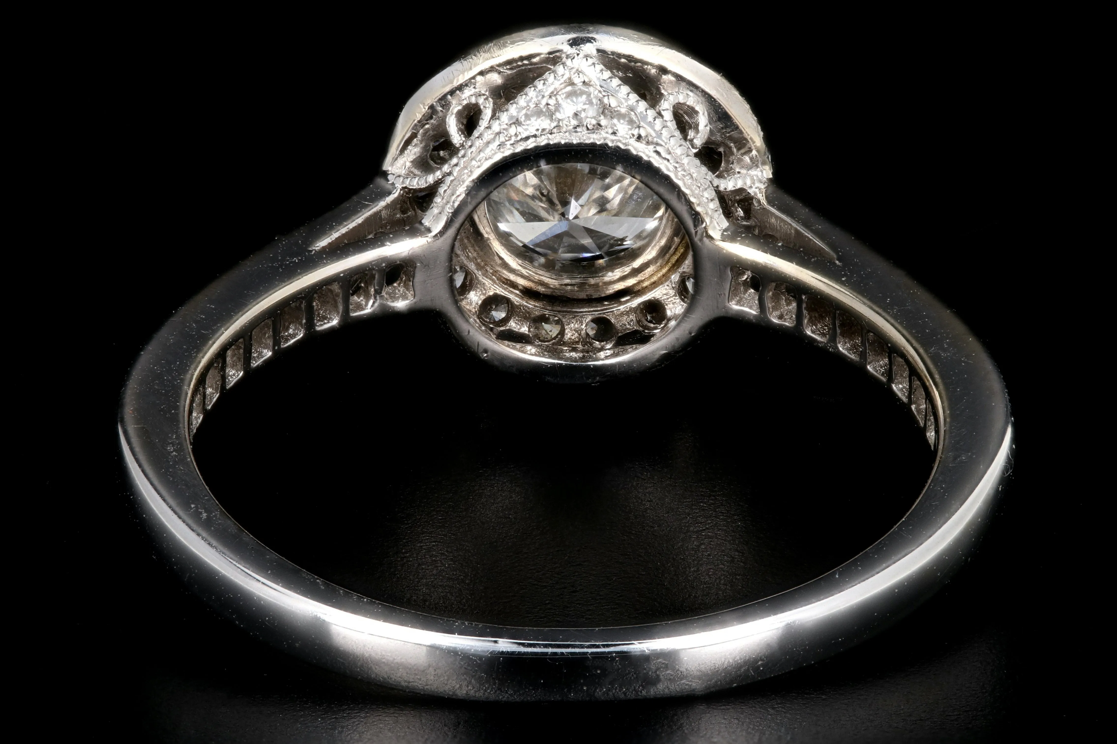 Modern 18K White Gold .59CT Diamond Engagement Ring GIA Certified