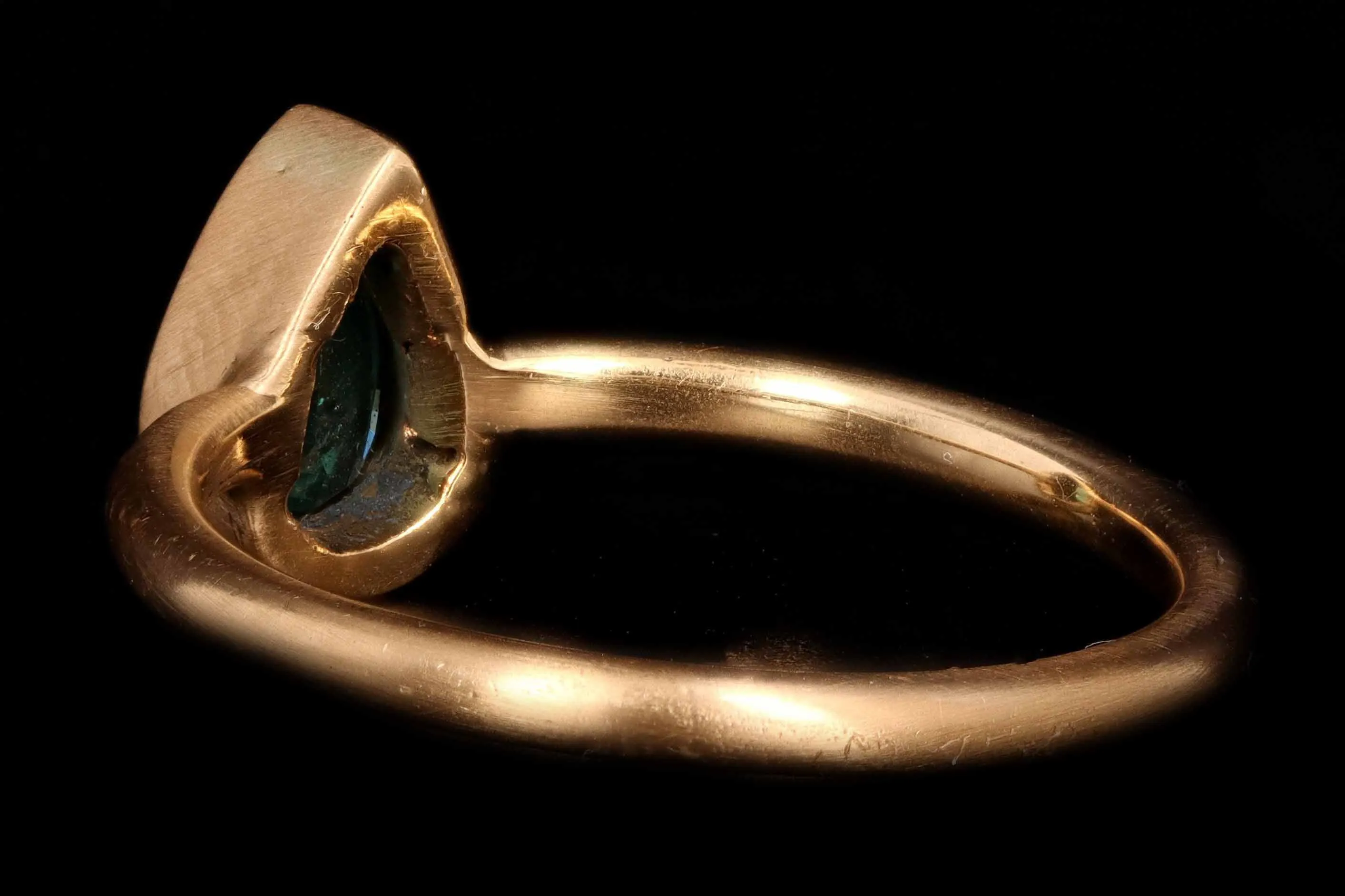 Modern New Hand Made 22K Yellow Gold .50 Carat Emerald Ring