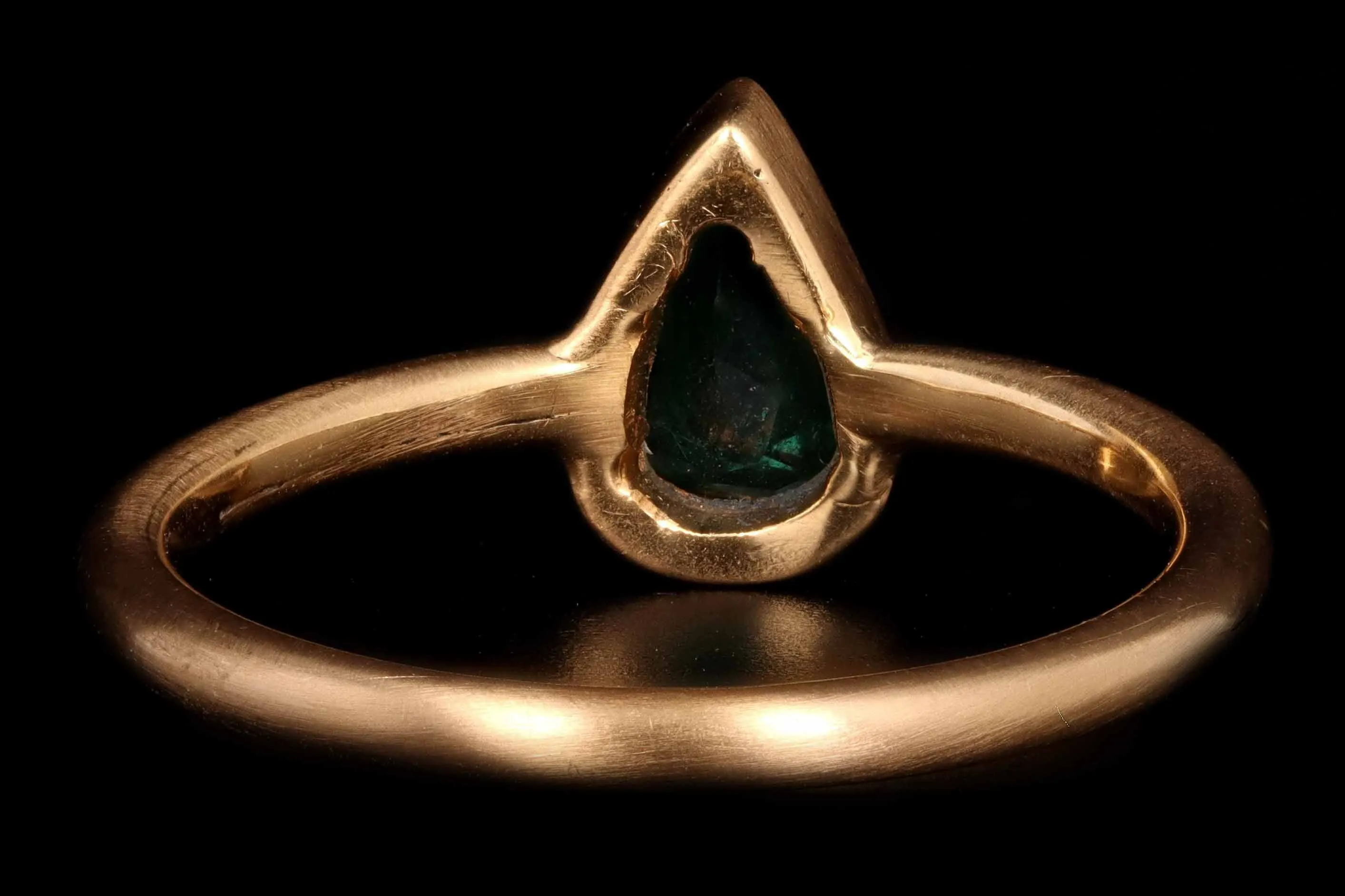 Modern New Hand Made 22K Yellow Gold .50 Carat Emerald Ring