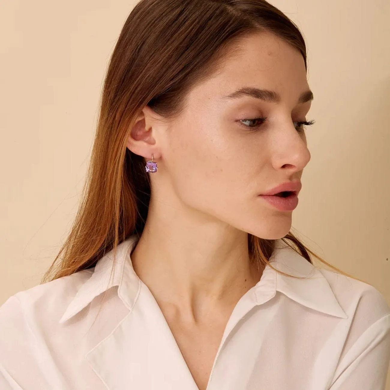 Mogul Rock Crystal Cushion Earrings