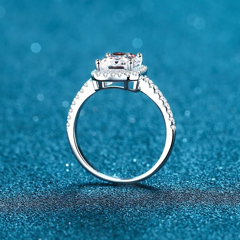 Moissanite Wedding, Radiant Cut Statement Ring-RM015