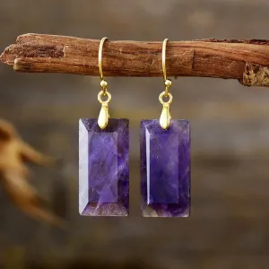 Moonlit Amethyst Gold Earrings
