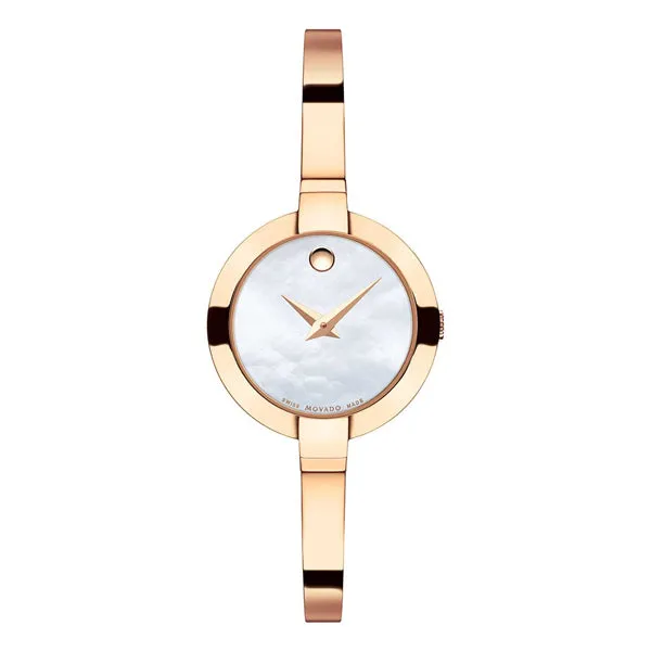 Movado Bela Gold Stainless Steel Mother of pearl Dial Quartz Watch for Ladies - 607082