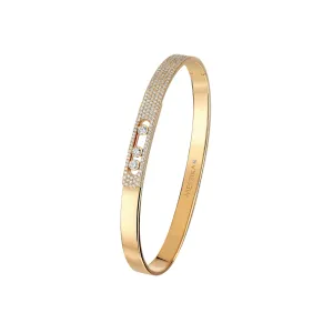 Move Noa 18K Yellow Gold Small Model Diamond Pavé Bangle Bracelet