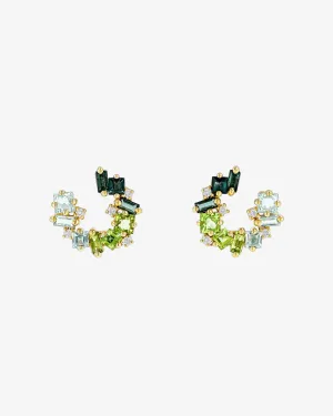 Nadima Green Ombre Mini Spiral Hoops