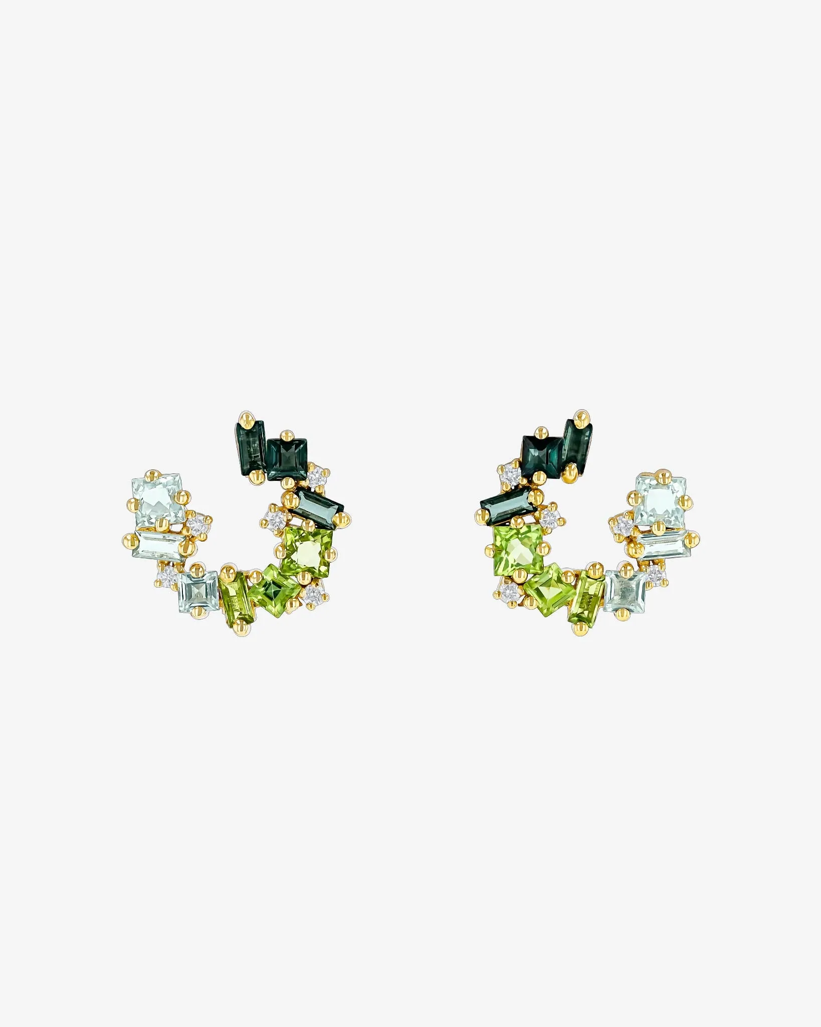 Nadima Green Ombre Mini Spiral Hoops