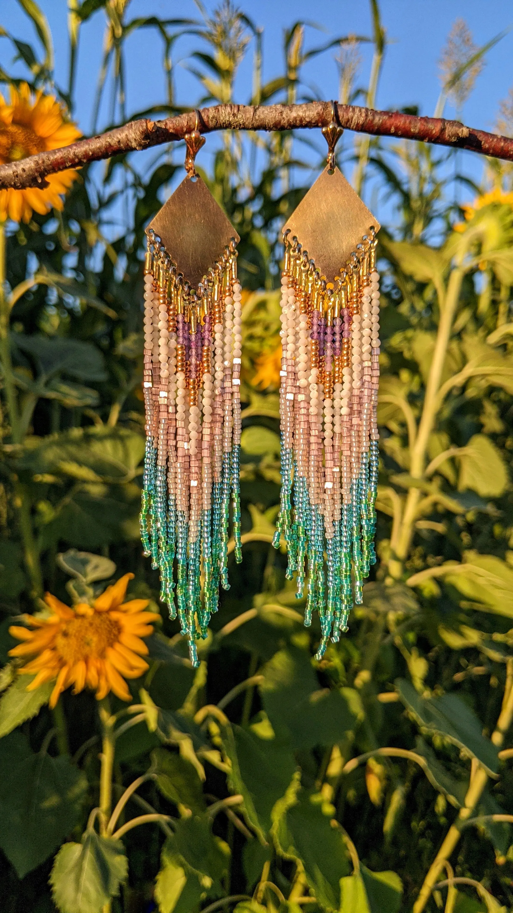 Natalia Mother of Pearl Beaded Earrings