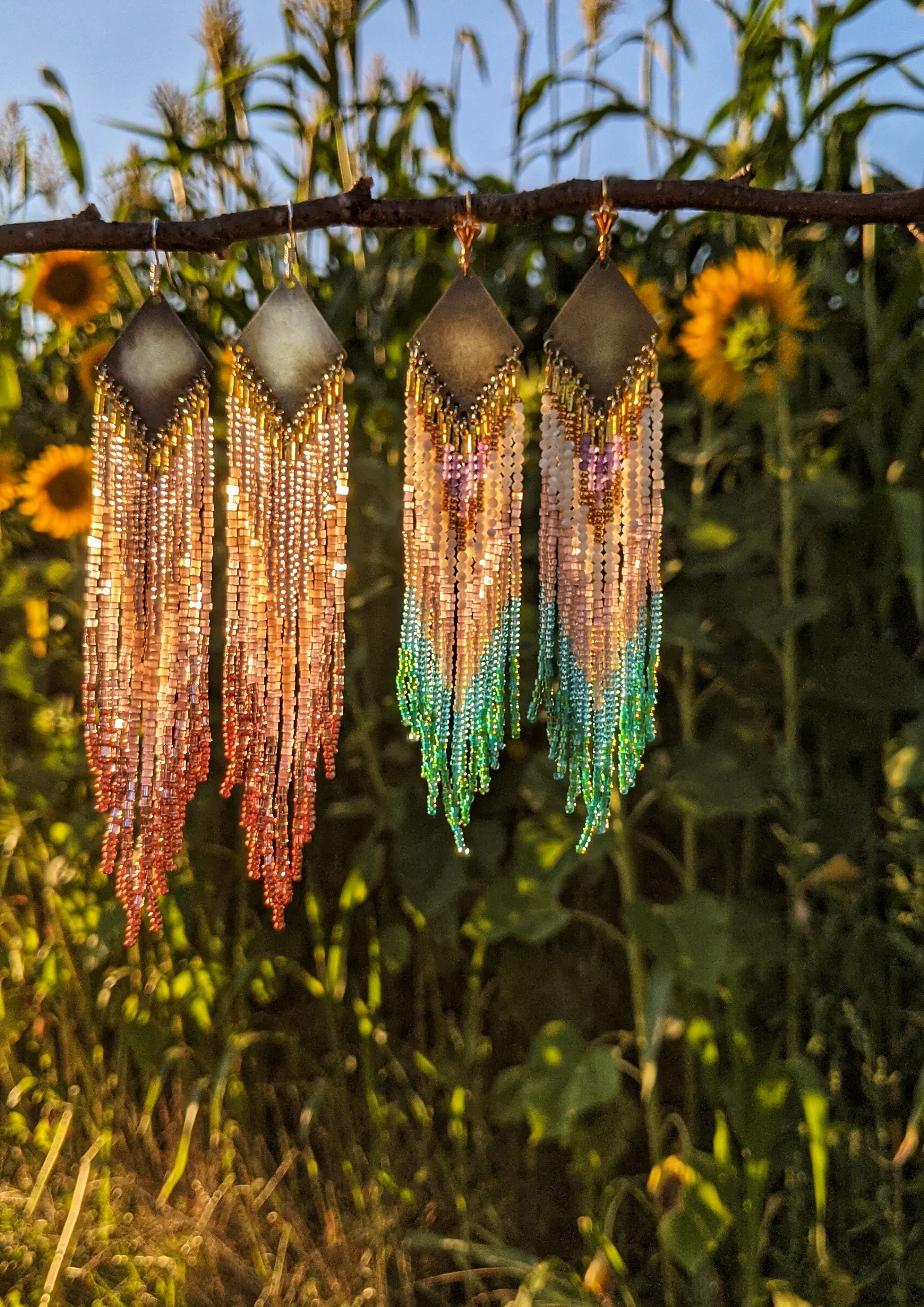 Natalia Mother of Pearl Beaded Earrings