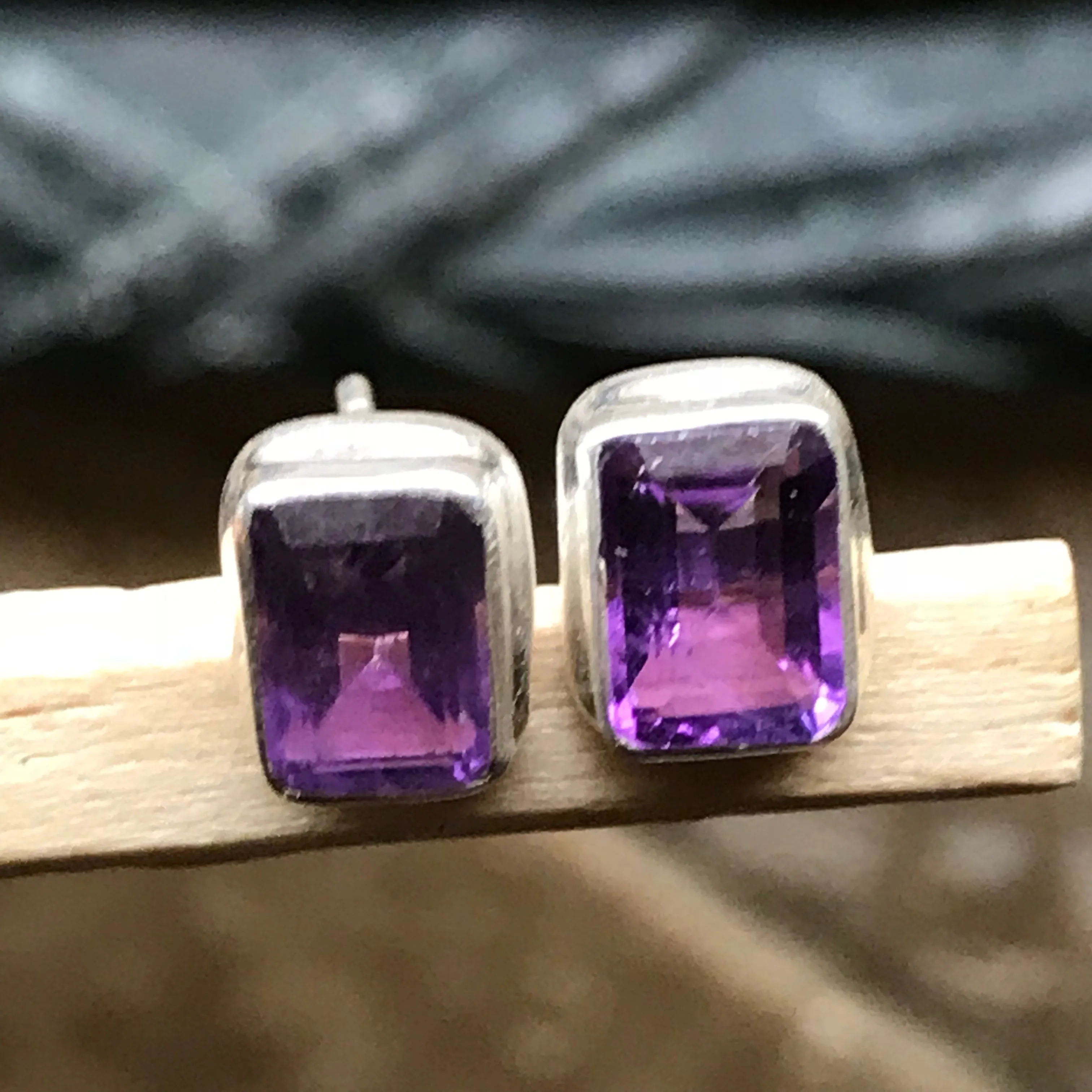 Natural 2ct Purple Amethyst 925 Solid Sterling Silver Earrings 7mm
