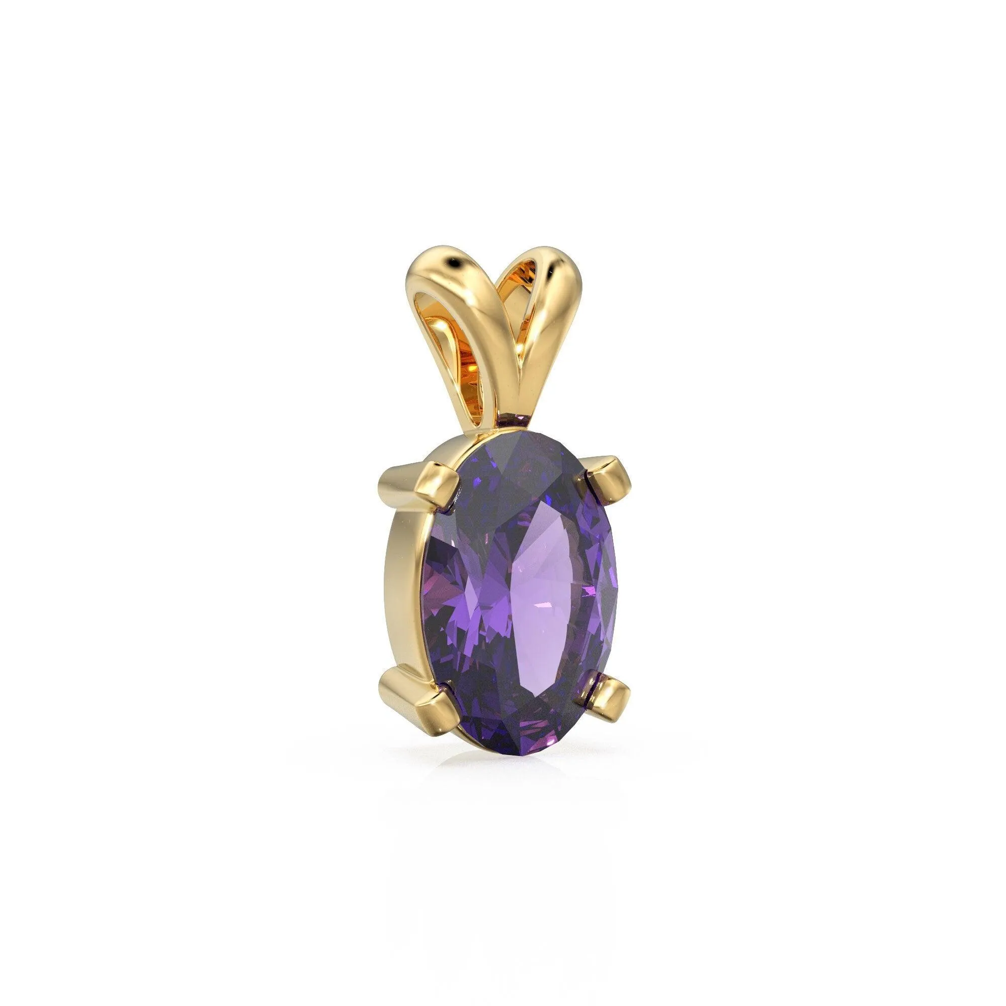 Natural Amethyst Charm, 18k Solid Gold Charm, Handmade Gold Charm, Purple Amethyst Gemstone Pendant Necklace, February Birthstone Charm