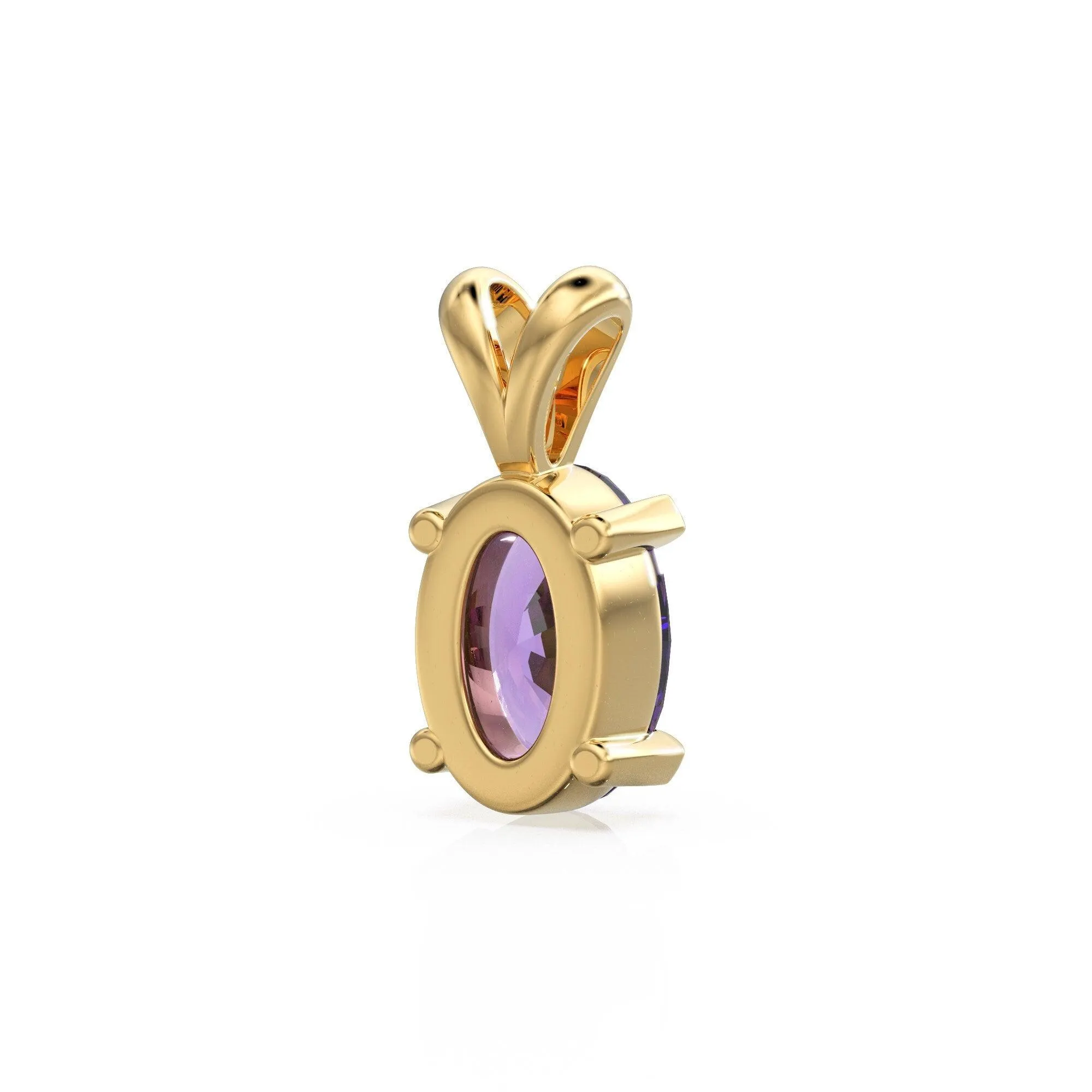 Natural Amethyst Charm, 18k Solid Gold Charm, Handmade Gold Charm, Purple Amethyst Gemstone Pendant Necklace, February Birthstone Charm